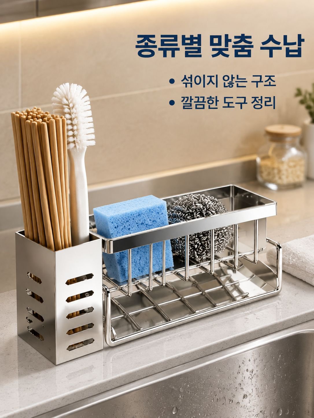 주방 싱크대 정리용 랙