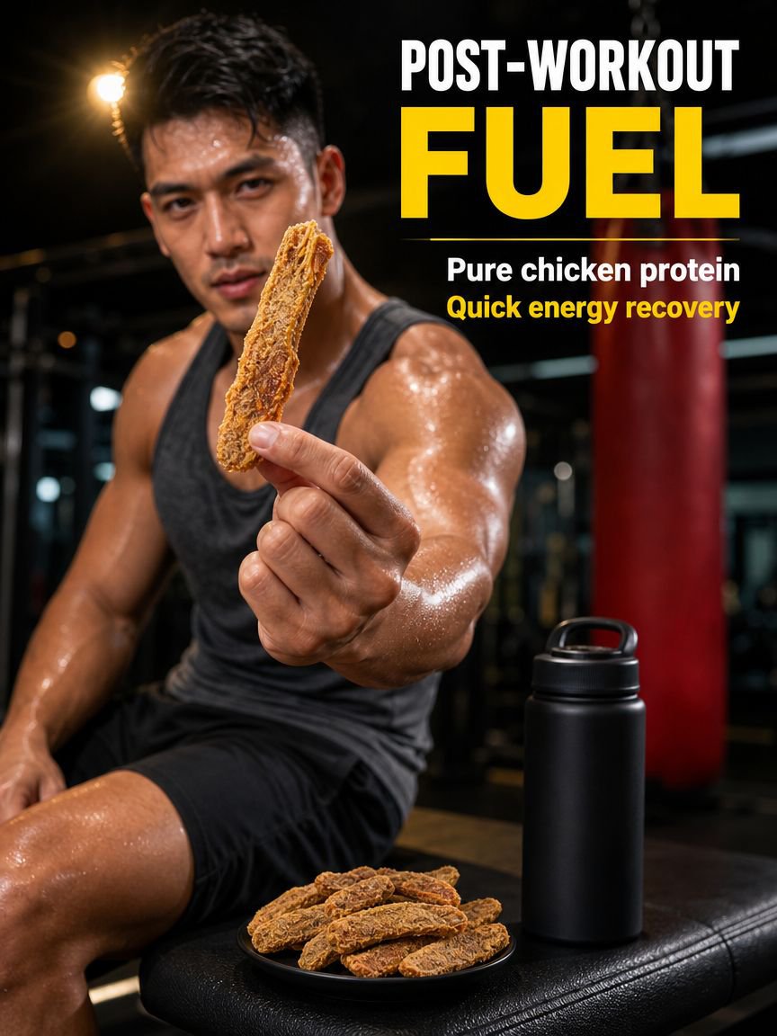 Lean and healthy chicken jerky slices