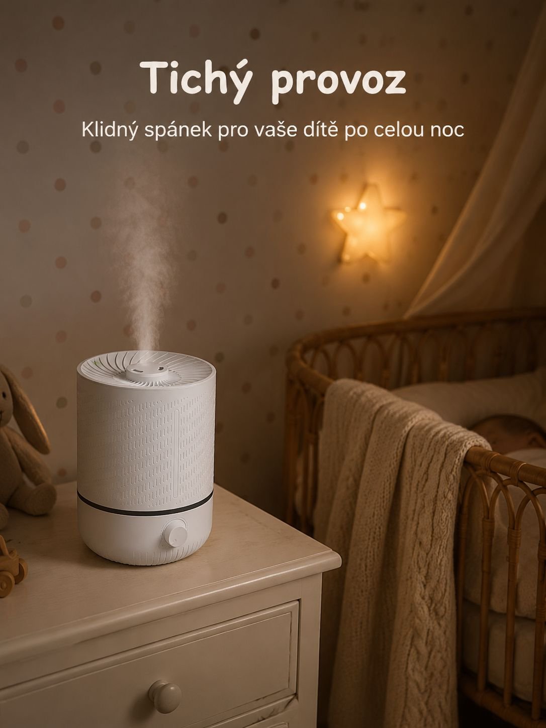 Tichý domácí zvlhčovač vzduchu