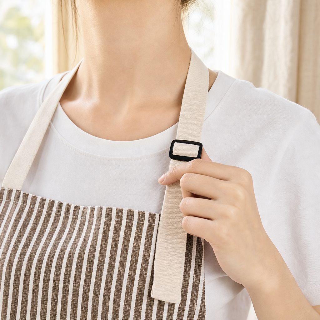 Adjustable Cotton and Linen Stripe Housework Apron Skirt Fashion Dirt-resistant