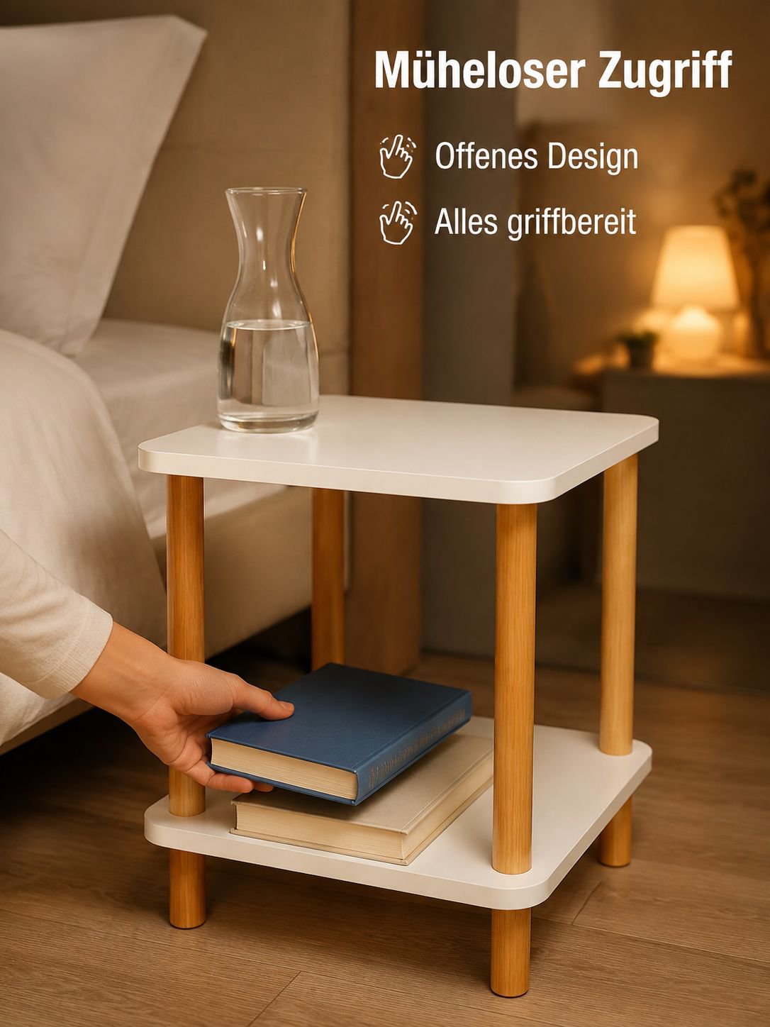 Platzsparender Nachttisch für kleine Räume