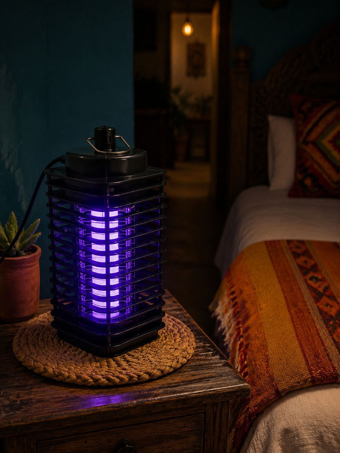 Lámpara eléctrica mata mosquitos de verano, diseño compacto
