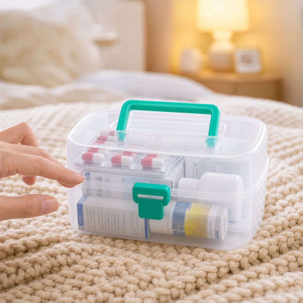 Secure pill organizer for on-the-go use