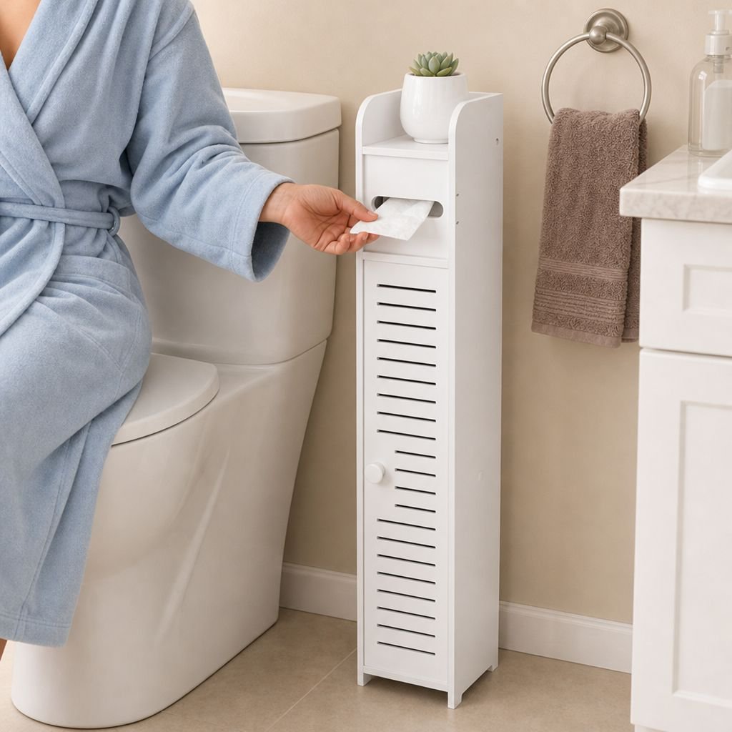 Waterproof Bathroom Storage Rack Movable Toilet Gap Cabinet