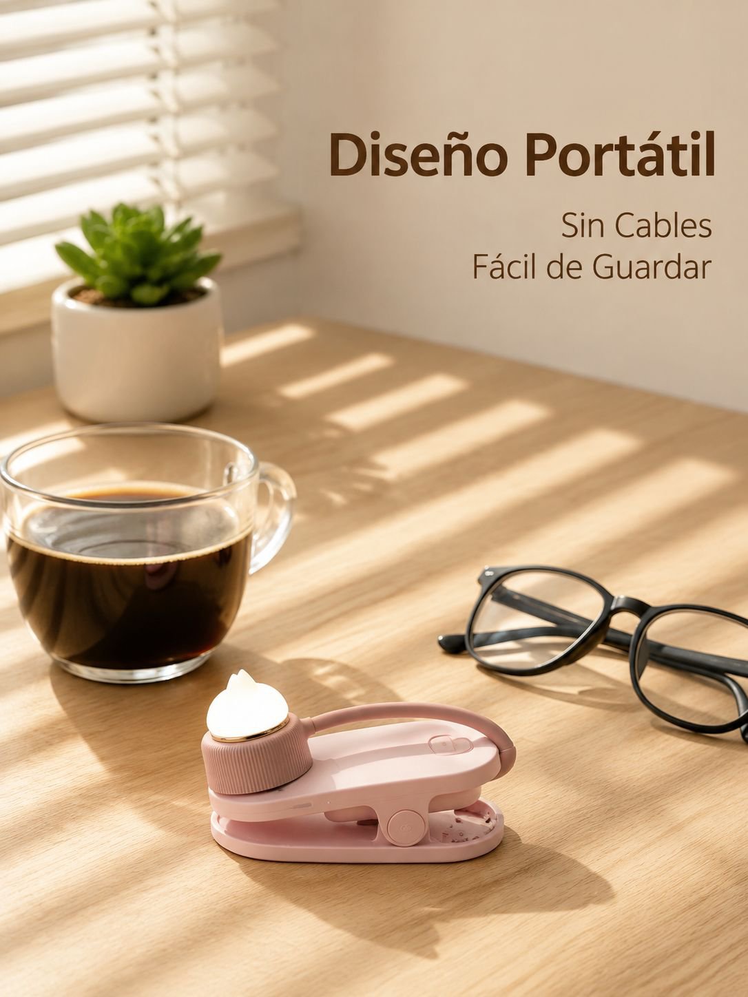 Lámpara de lectura inalámbrica con clip