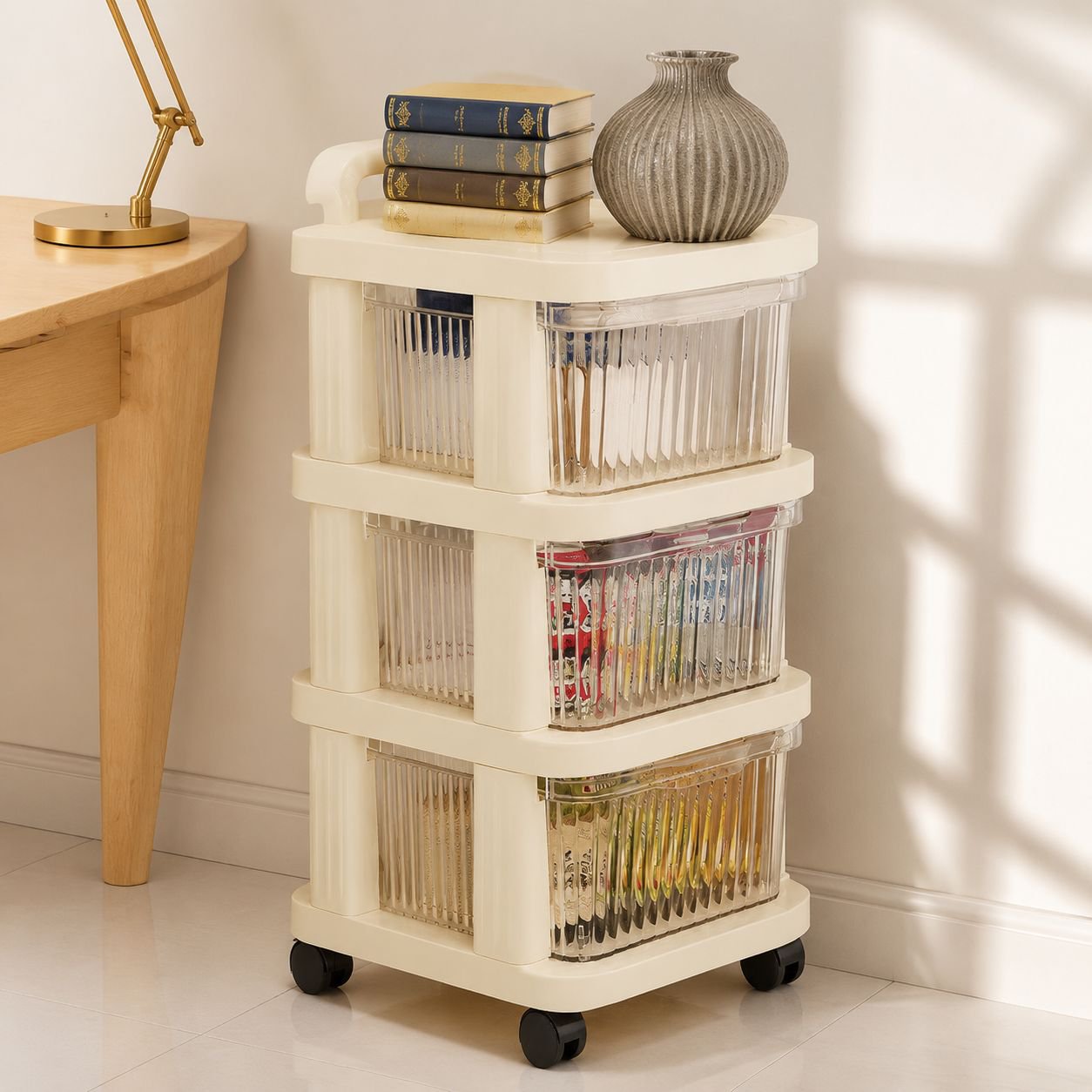 Clear Drawer Organizer Showing Spacious Compartments