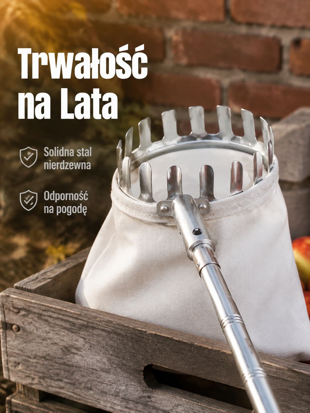 Regulowany Teleskopowy Zbieracz Owoców do Sadu Lekki