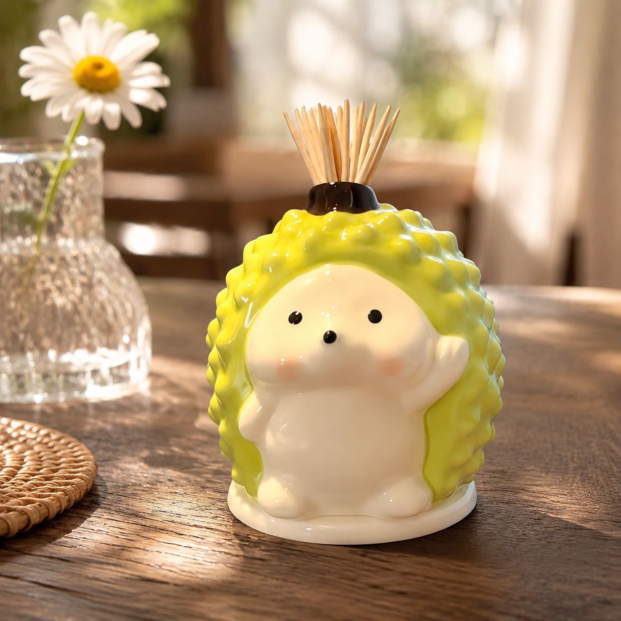 Personalized High-End Hedgehog Ceramic Toothpick Box Home Decor