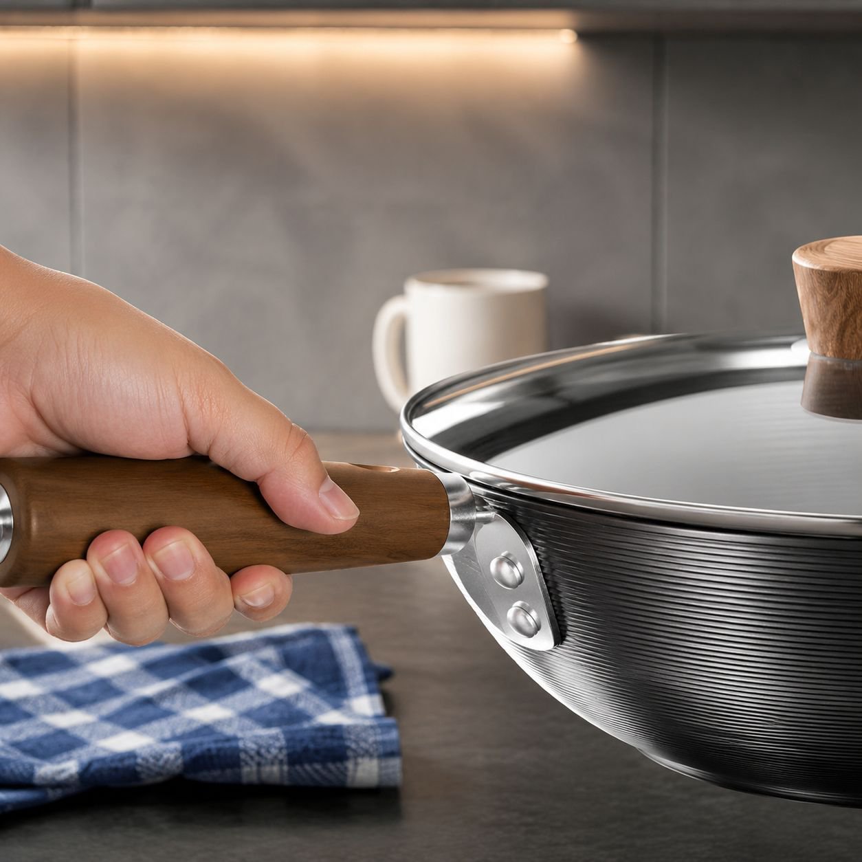 Durable and sturdy iron frying pan for kitchen use