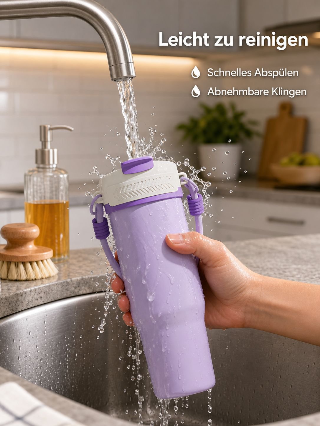 900ml Tragbarer Mixer mit großem Fassungsvermögen und Trinkbecher