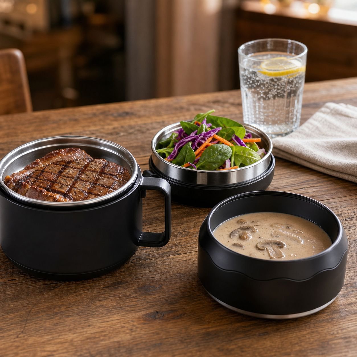 316 food grade stainless steel fast food cup double layer with lid office lunch box large capacity s