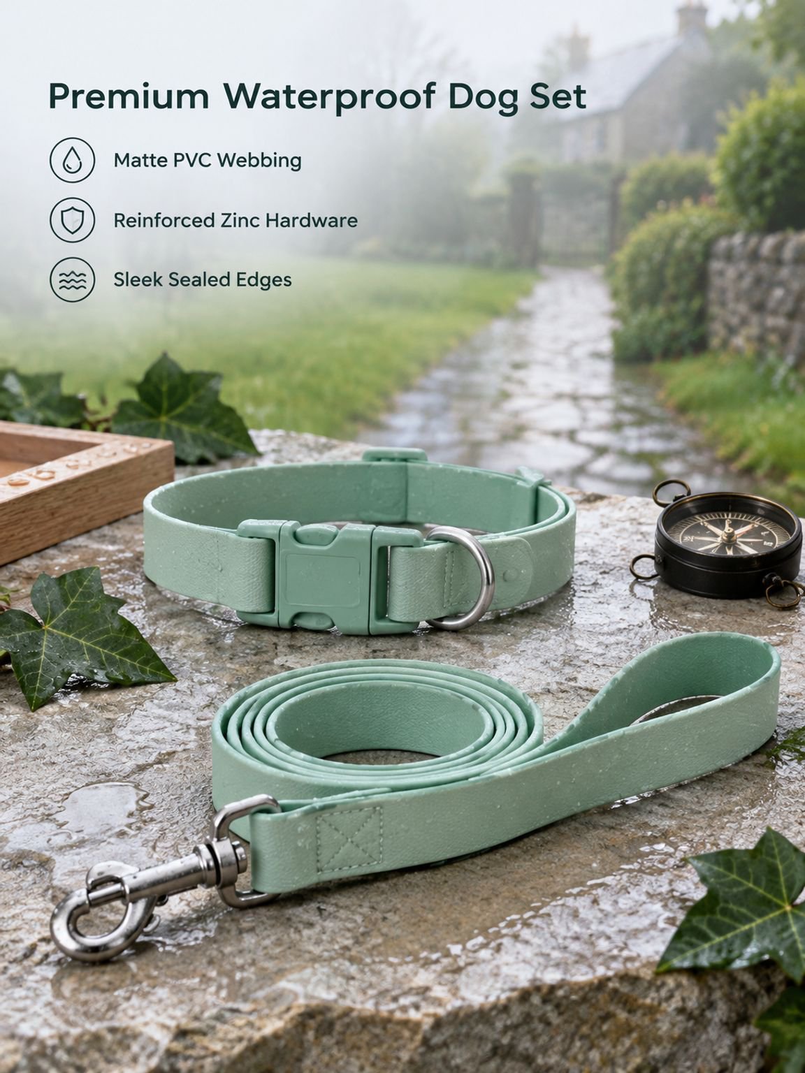 PVC Dog Collar Leash D-Ring Buckle