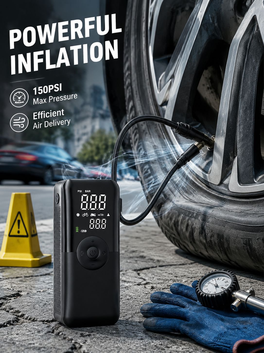 Outdoor tent air pump with high performance