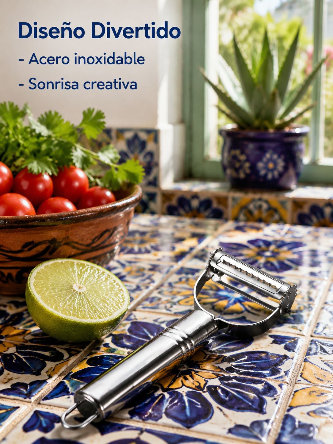 Utensilios de cocina de acero inoxidable para salas de estar y hogares - Pelador de frutas