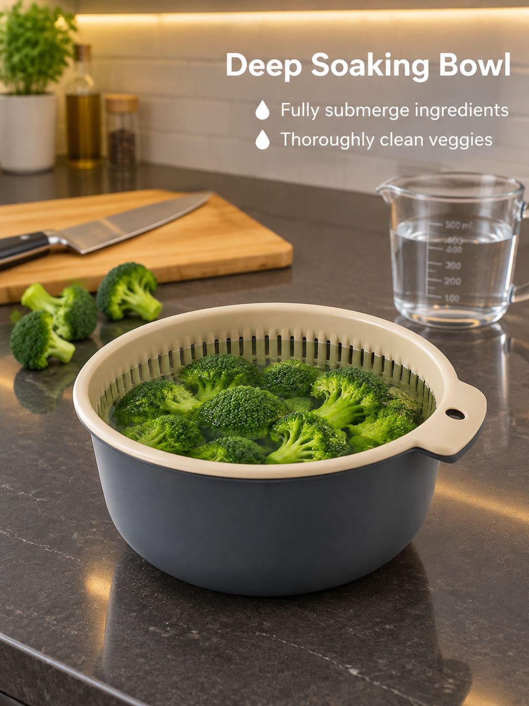 Multi-purpose kitchen basket for draining fruits and vegetables