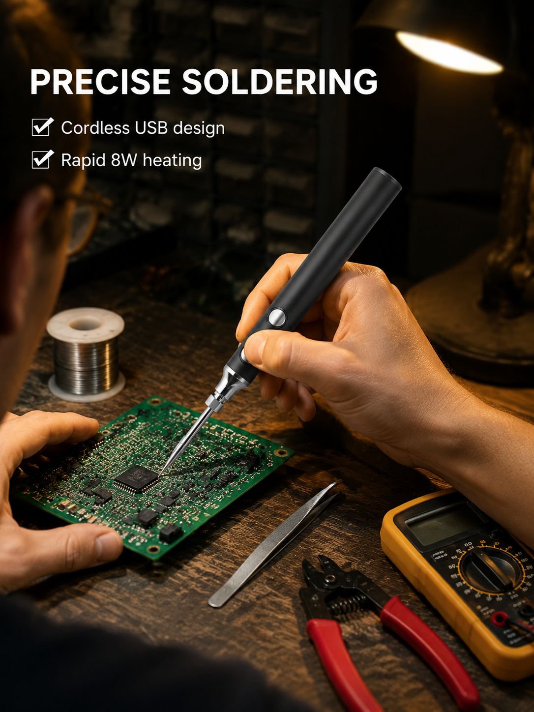 USB Rechargeable Portable Soldering Iron Kit 8W Home Mini Welding Tool