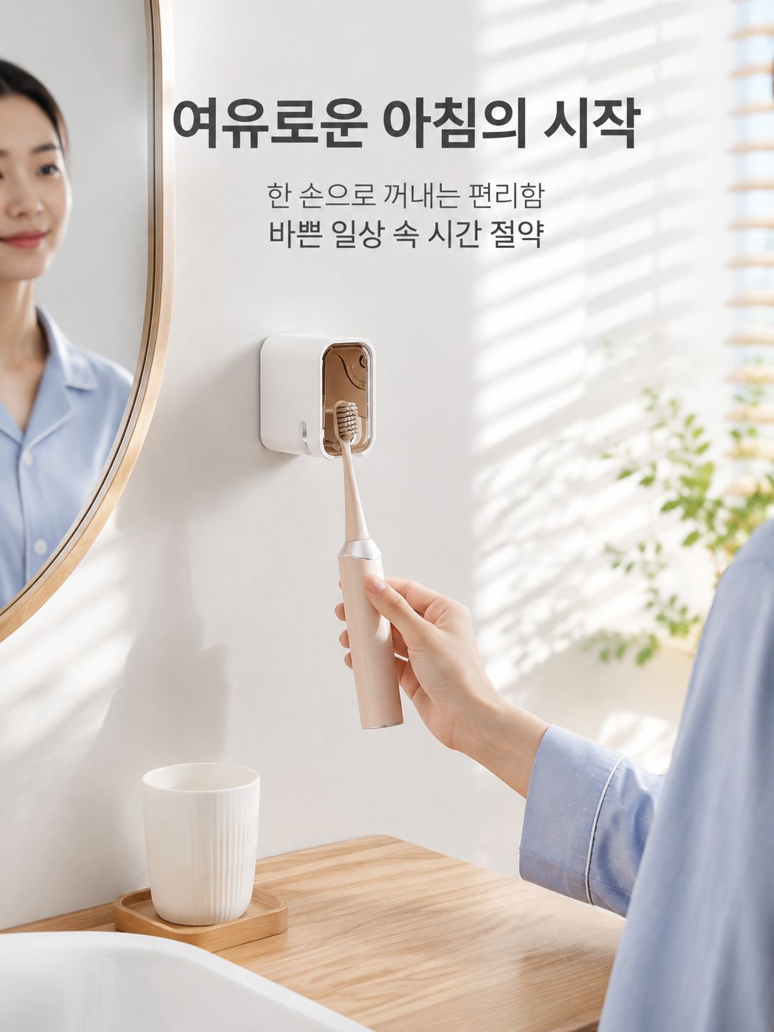 칫솔과 치약을 함께 보관 가능한 칫솔걸이