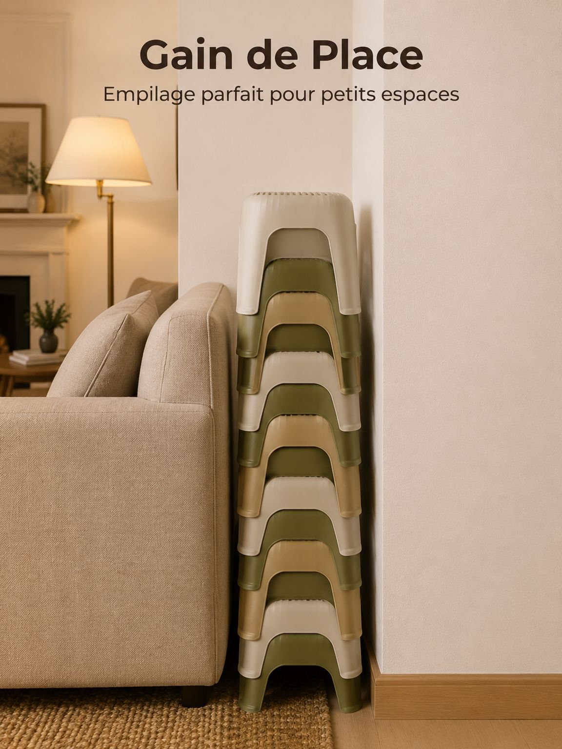 Tabouret en plastique pratique pour la maison