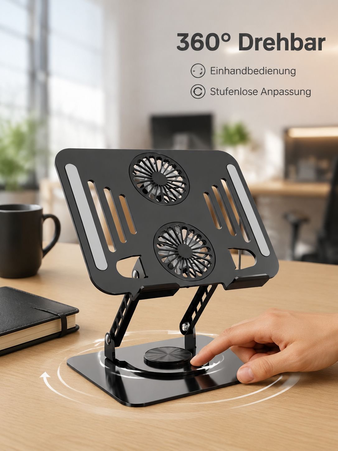 Stabiler und komfortabler Notebook-Ständer für Büro, mit Kühlfunktion