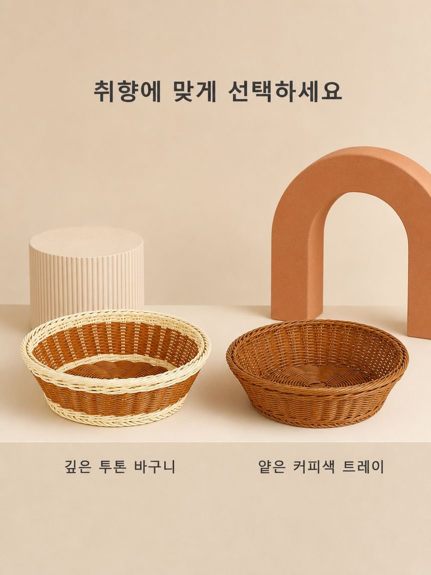 인조 라탄 과일 바구니
