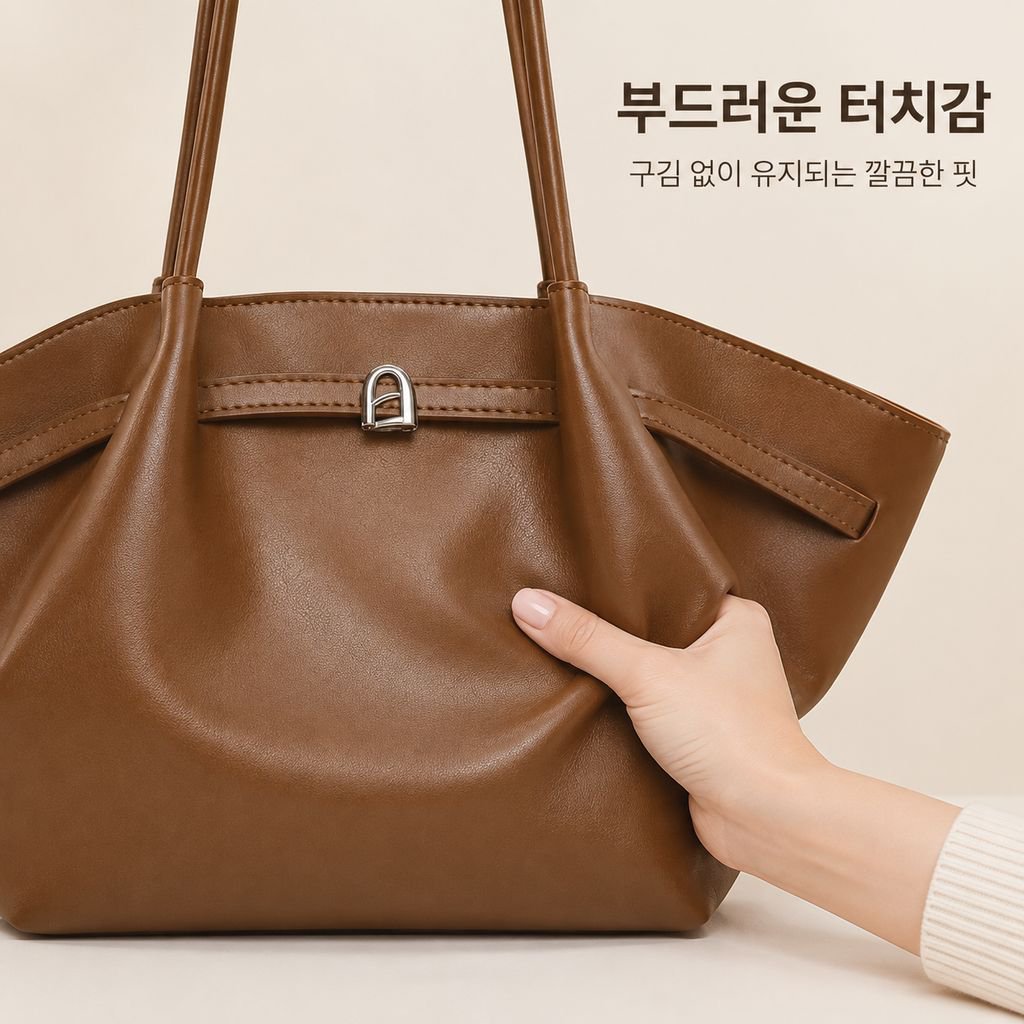 가을 겨울 출퇴근용 숄더백, 한국 스타일 대용량 부드러운 가죽 토트백