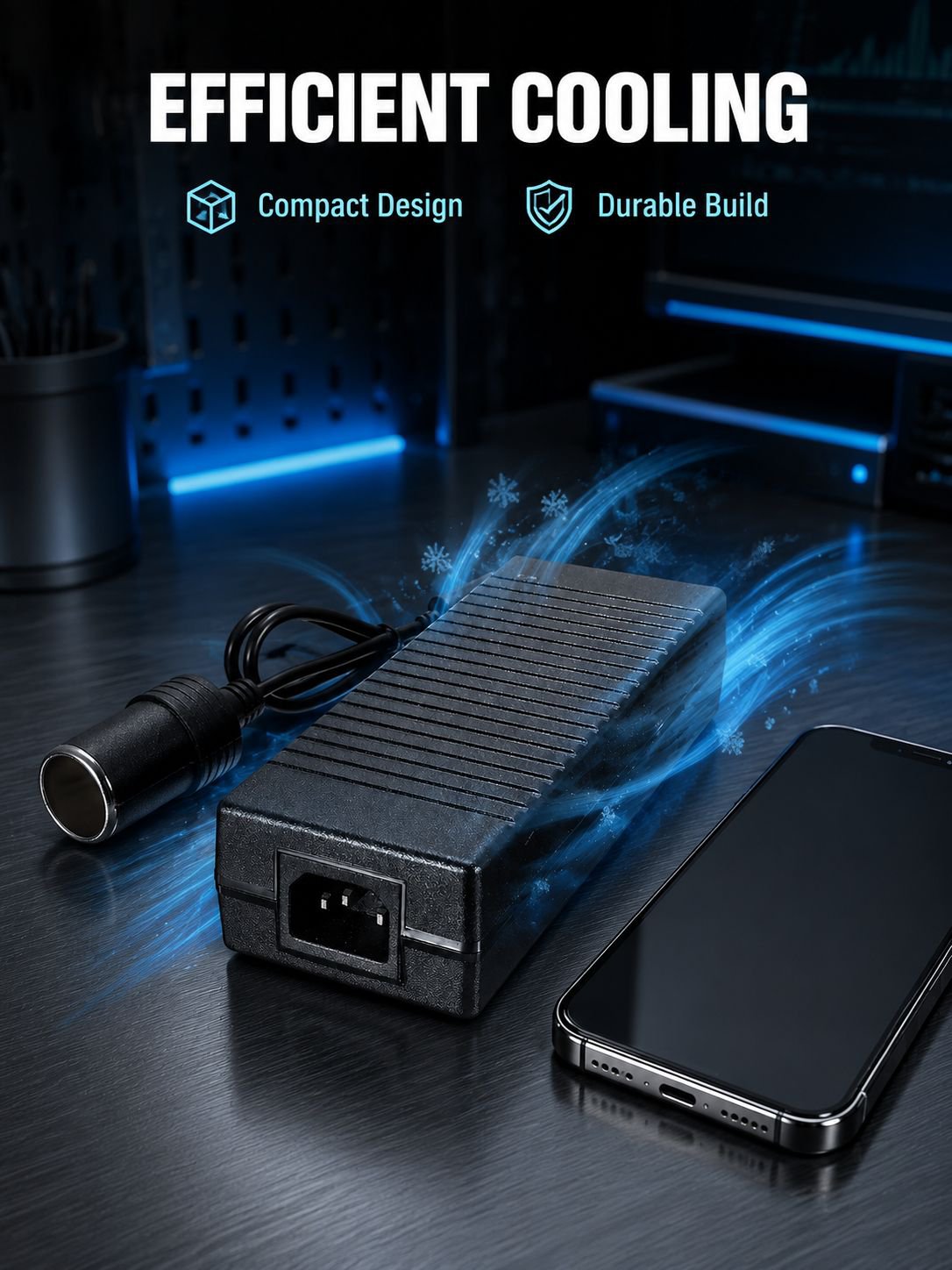 Japanese standard AC/DC converter adapter, 12V 15A 180W, suitable for household and vehicle use. Sup