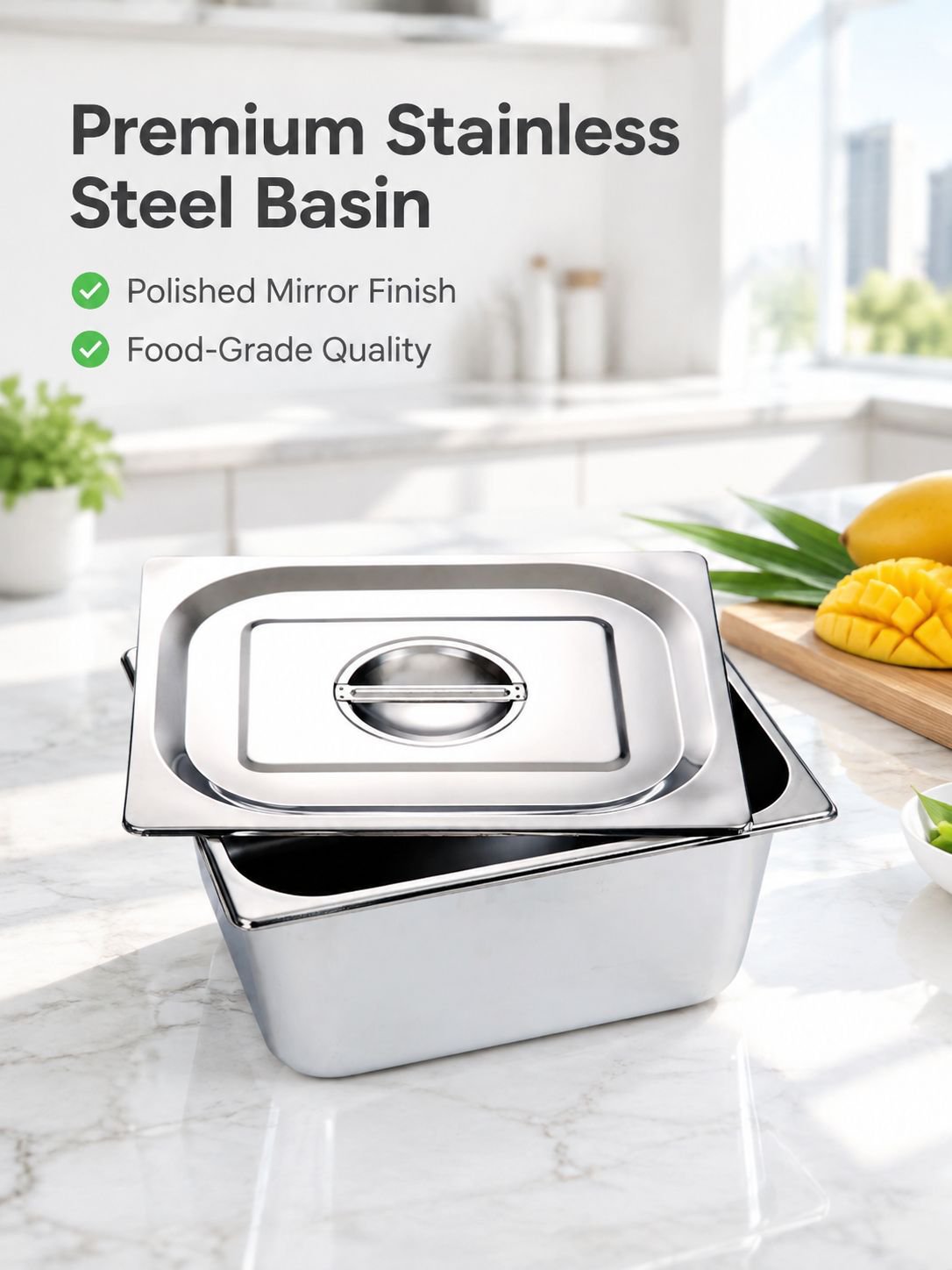 Stainless Steel Insulated Food Basin