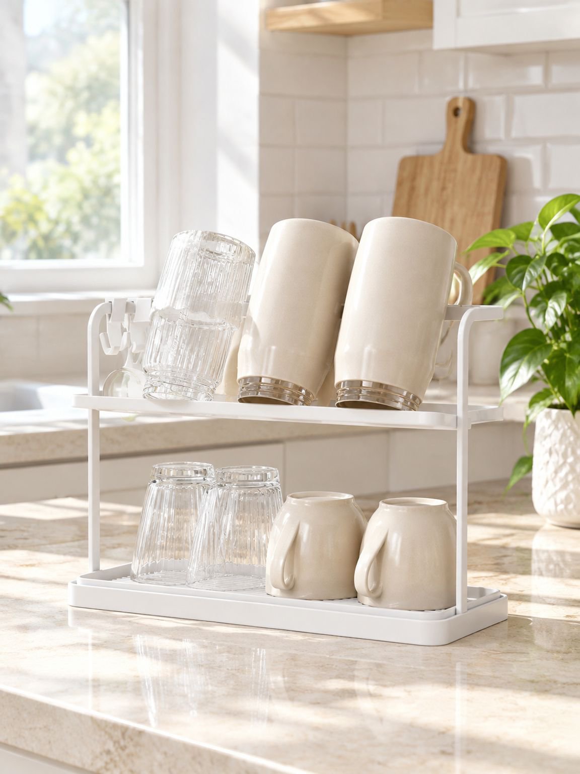Double-Layer Inverted Cup Drying Rack
