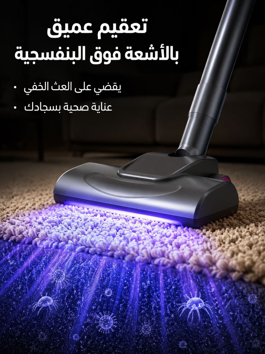  أحدث مكنسة 3 في 1 لاسلكية: شفط جبار وتعقيم UVC لمنزل صحي هادئ في رمضان ⭐✨
