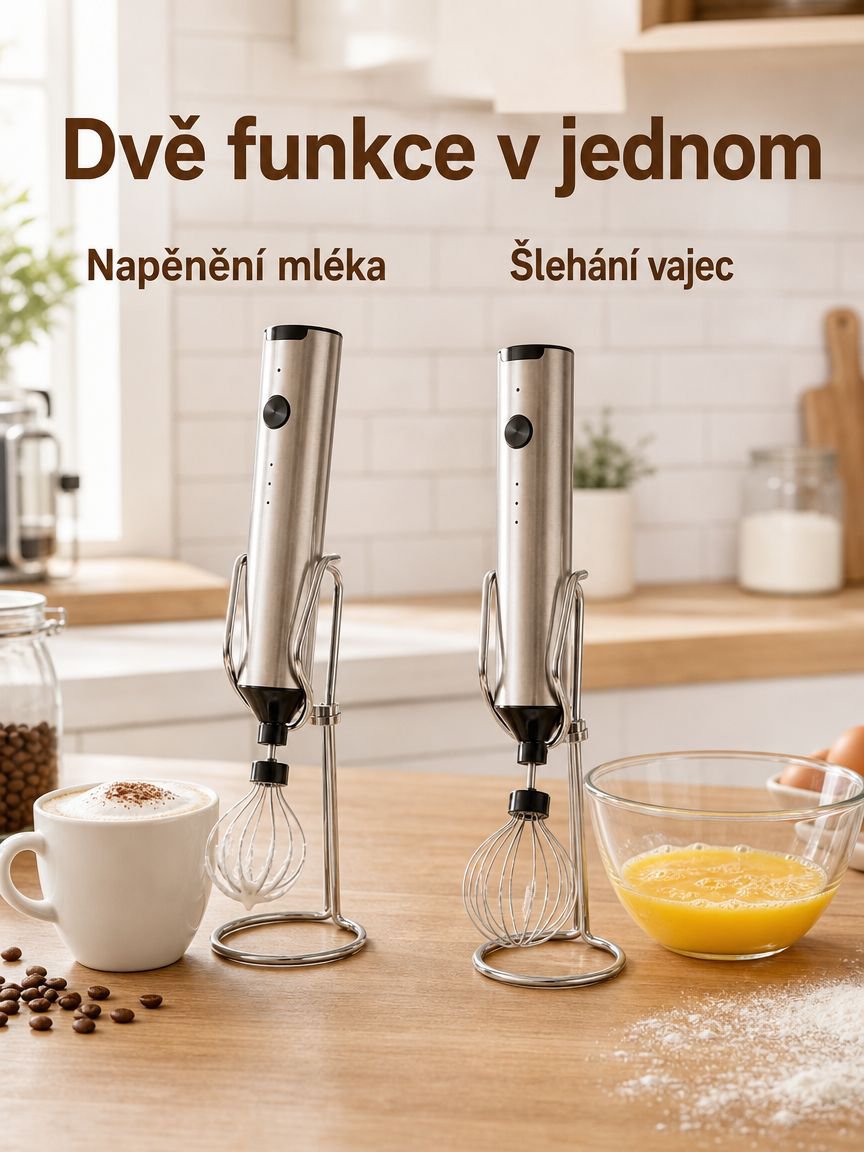 Multifunkční přenosný elektrický napěňovač mléka na kávu