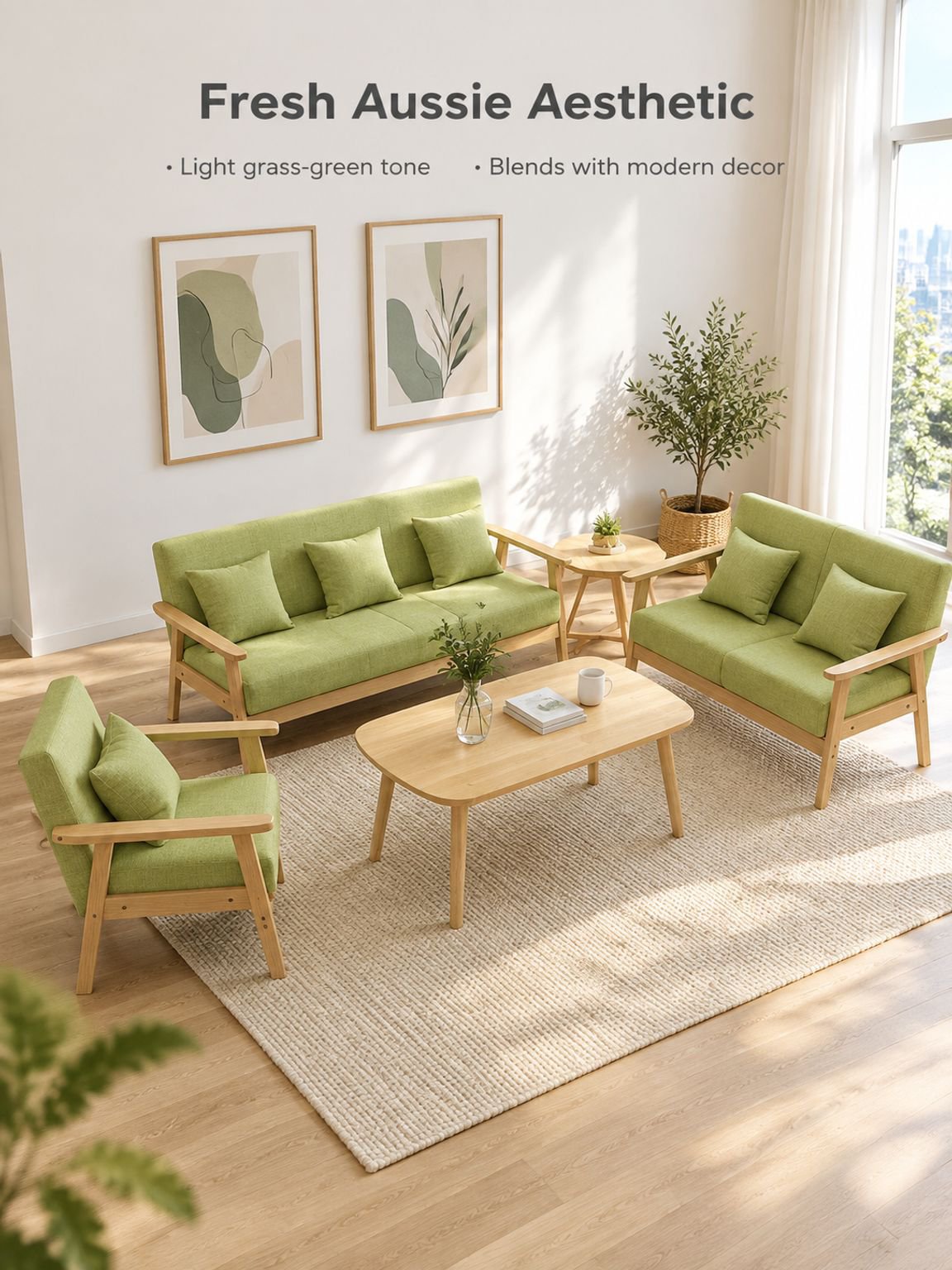 Elegant fabric sofa for apartments and family rooms