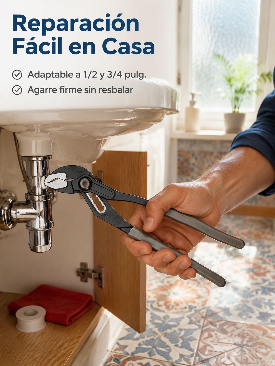 Llave para tubos doméstica multifuncional