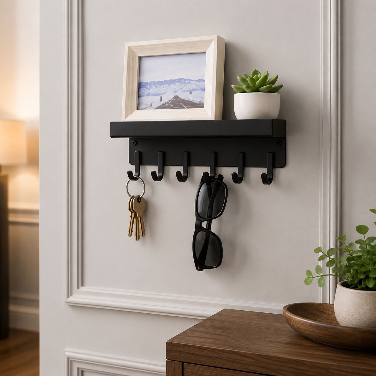 No-Drill Door Key Organizer Wall Hook
