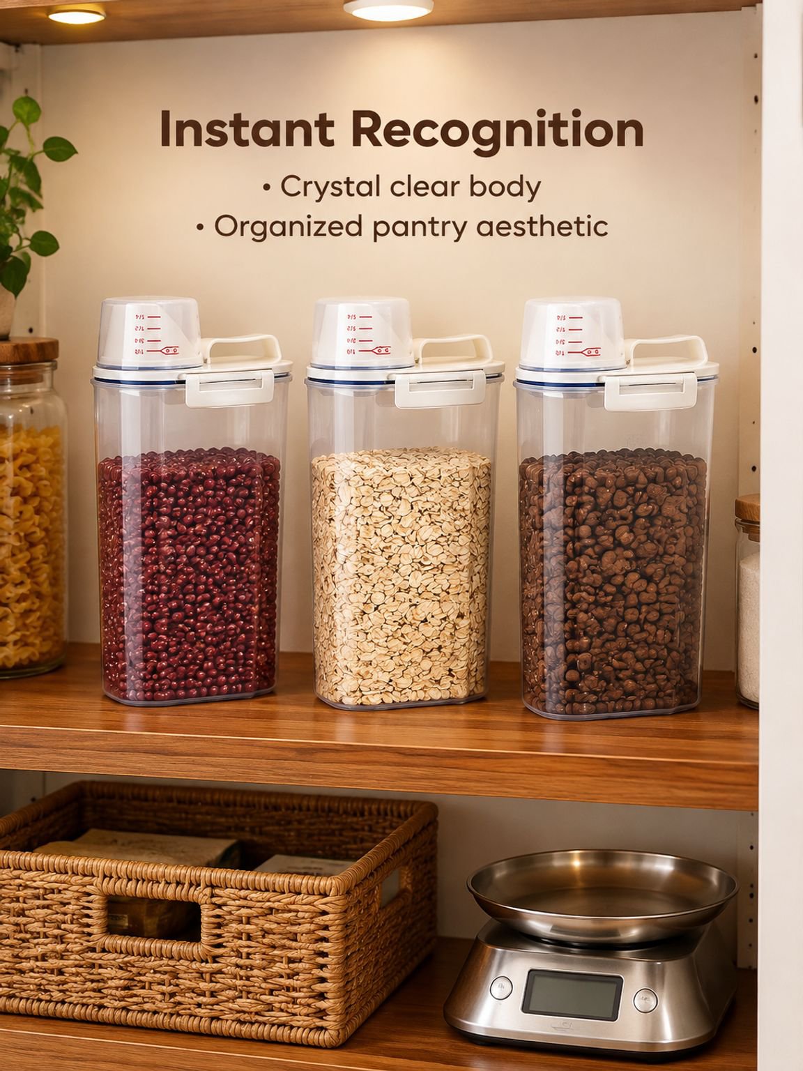 Airtight pantry container for protecting cereal from moisture