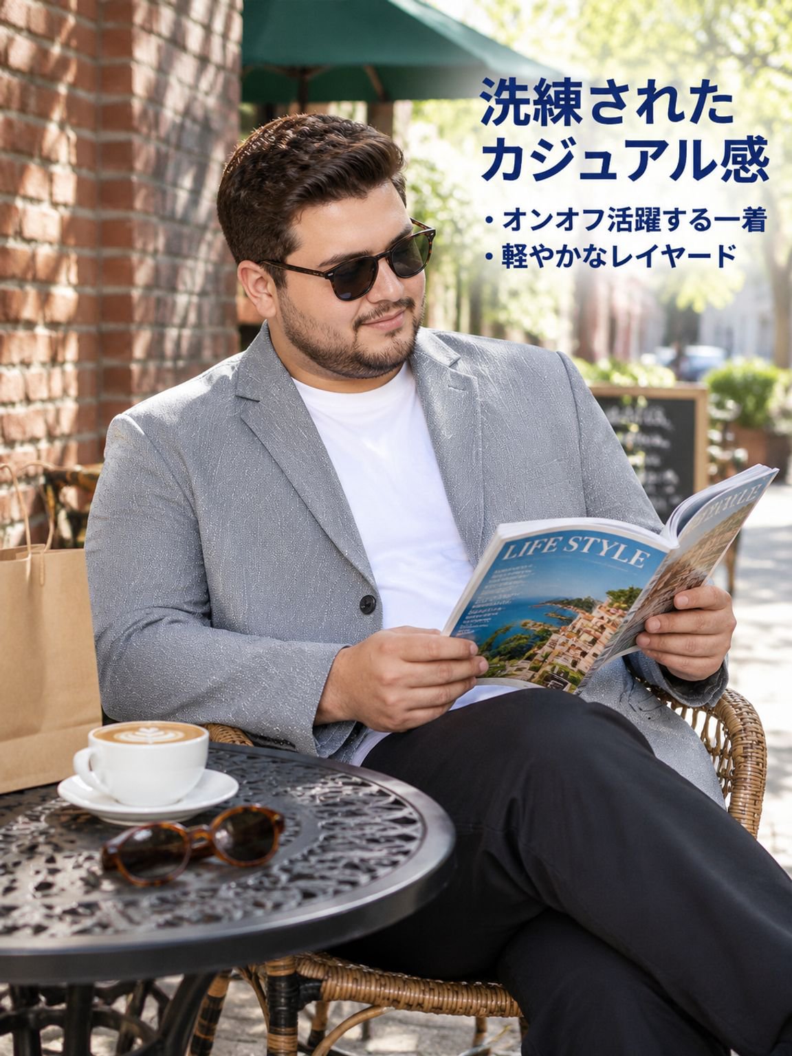大きいサイズ 伸縮性 メンズスーツジャケット