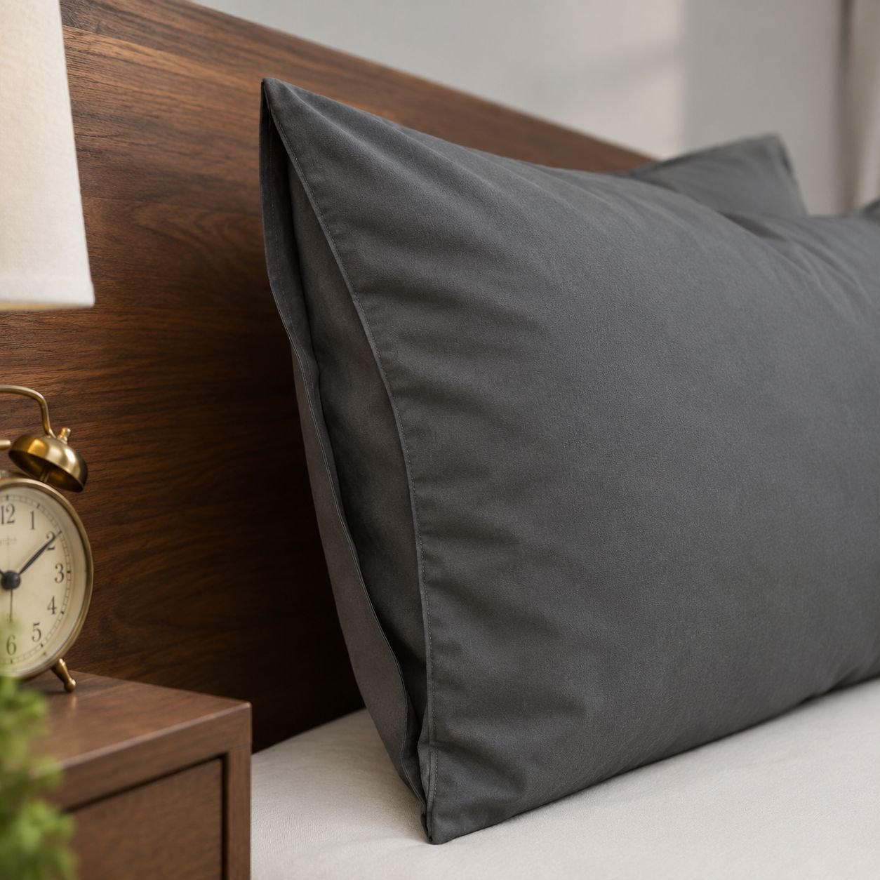Simple Home Pillowcase, Washed Cotton, Brushed, Solid Color Pillowcase