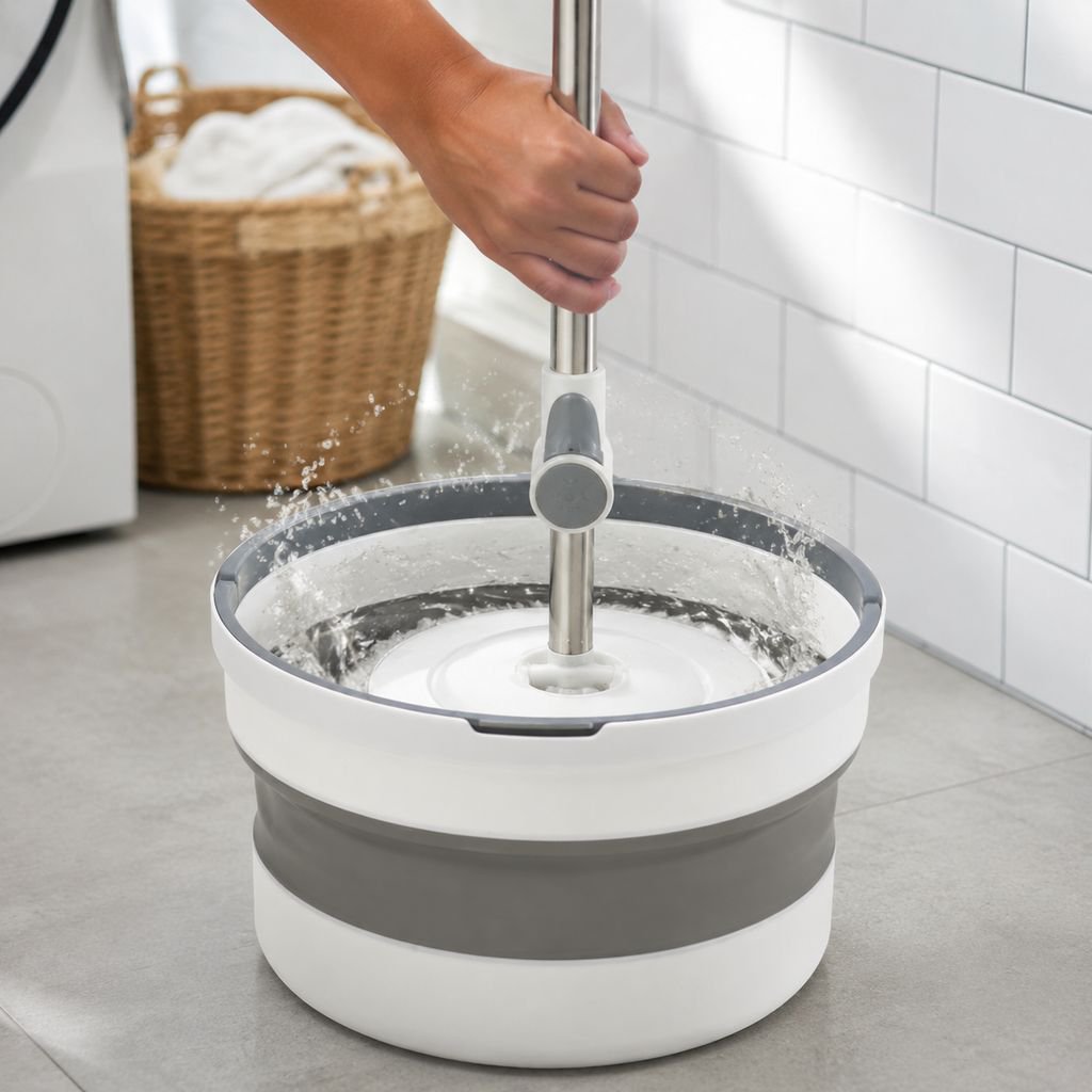 Nouvelle serpillière rotative pliable