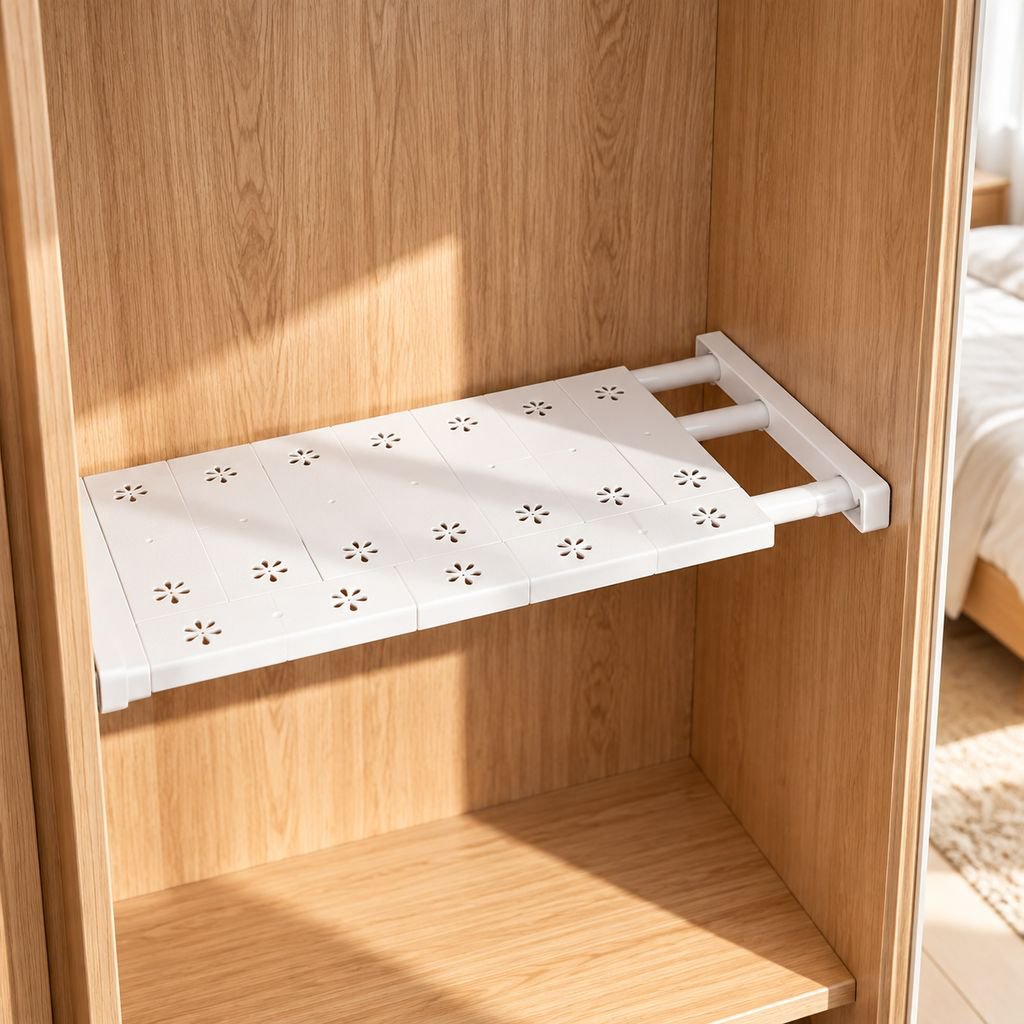 No-Drill Adjustable Closet Shelf Organizer