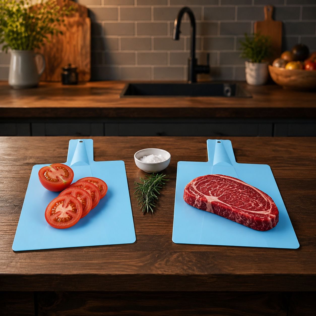 Multi-purpose Portable Folding Cutting Board, Double-sided Plastic Chopping Board