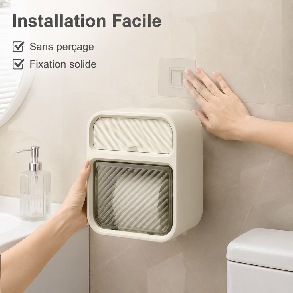 Étagère murale avec porte-rouleau pour toilettes