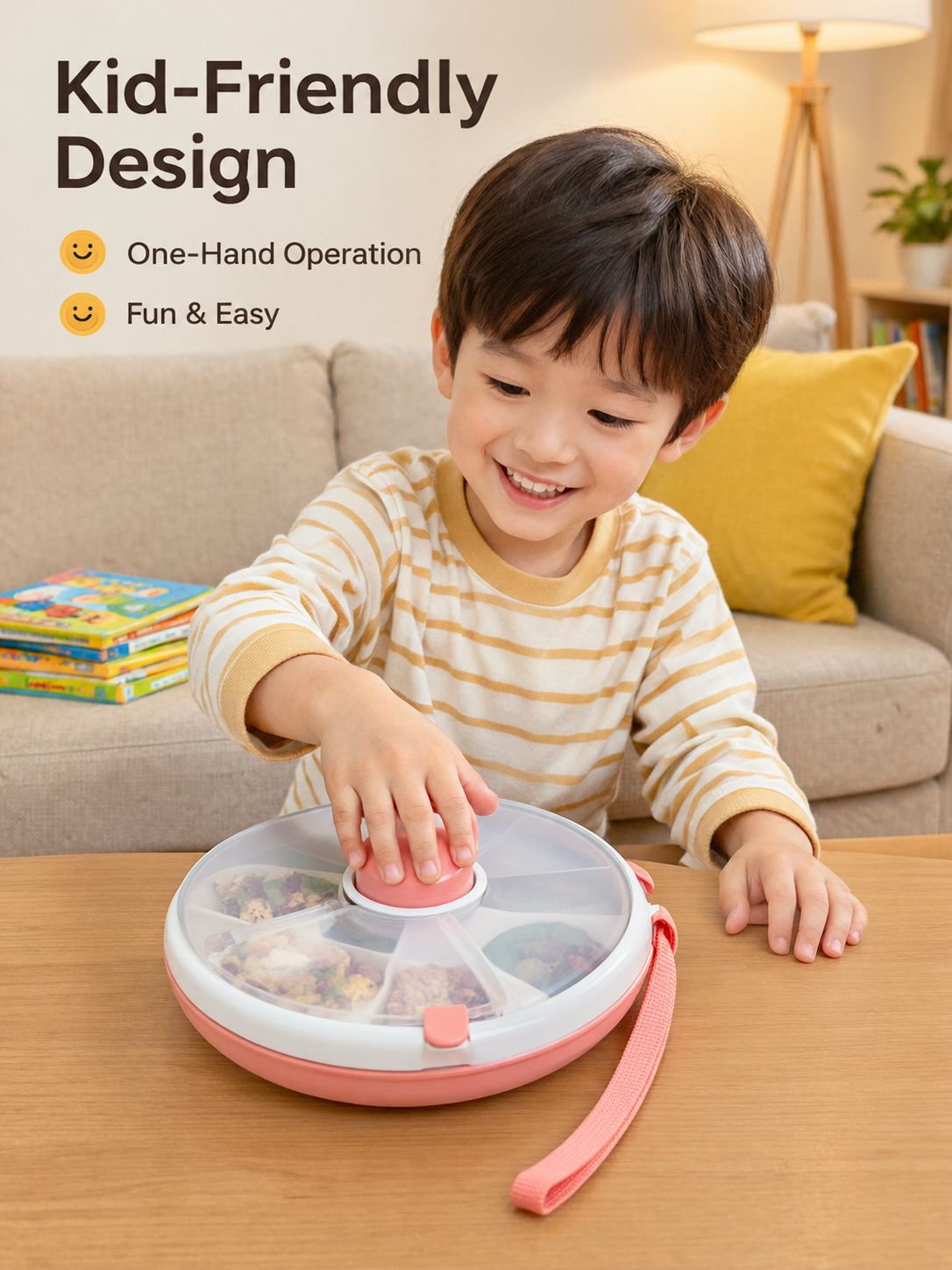 Rotating Snack Container with Lid