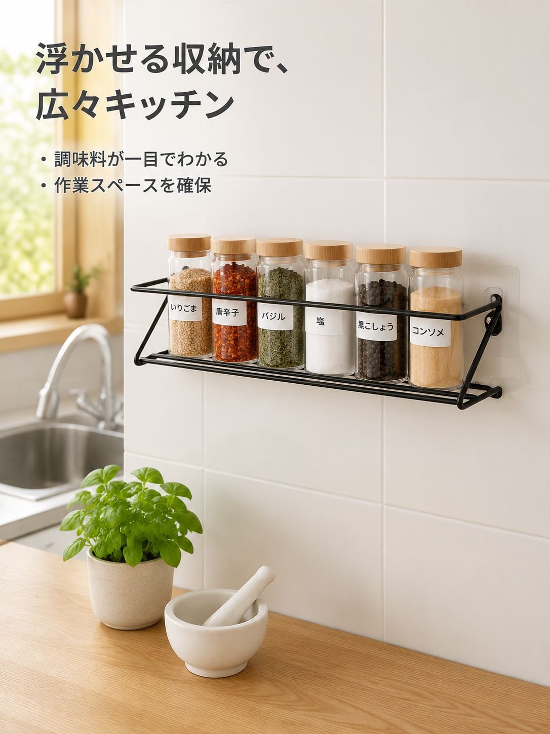 穴あけ不要の錬鉄製収納ラック