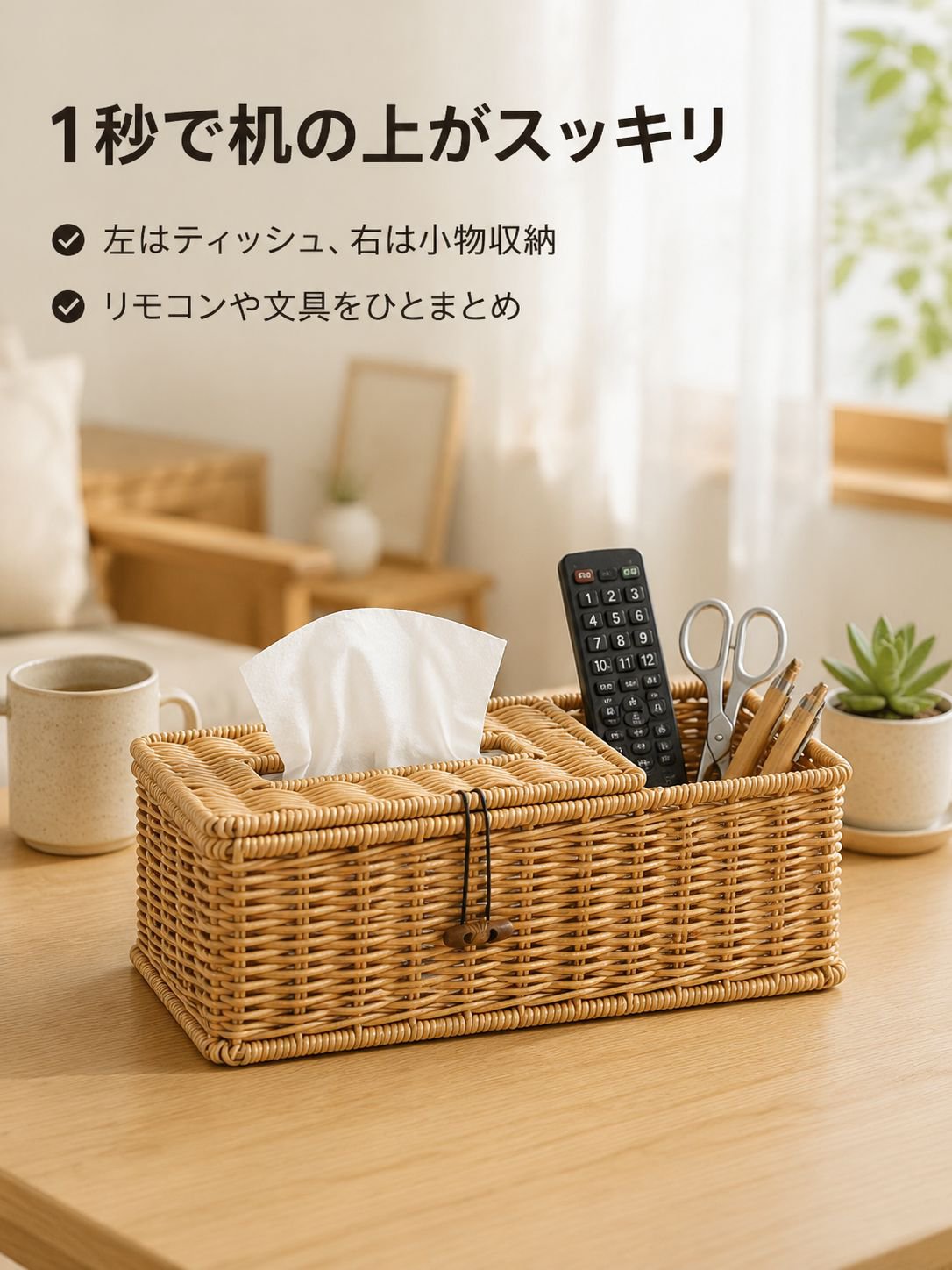 多機能リモコン収納ティッシュケース