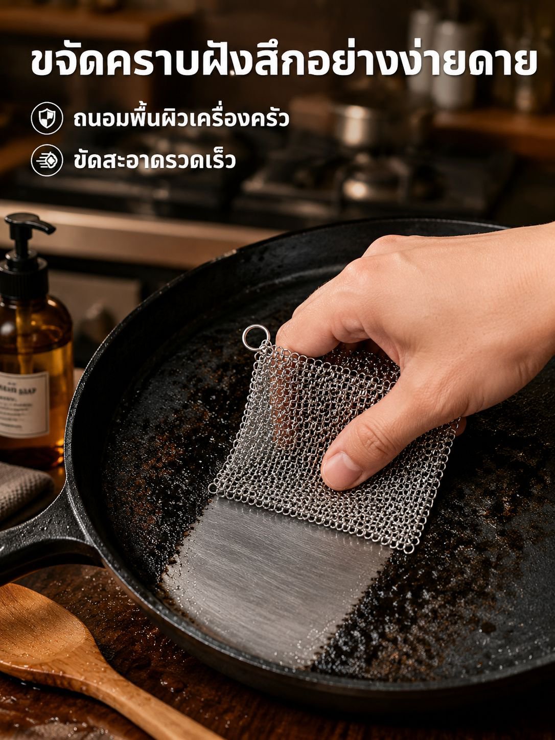 ลูกบอลทำความสะอาดครัวสแตนเลส