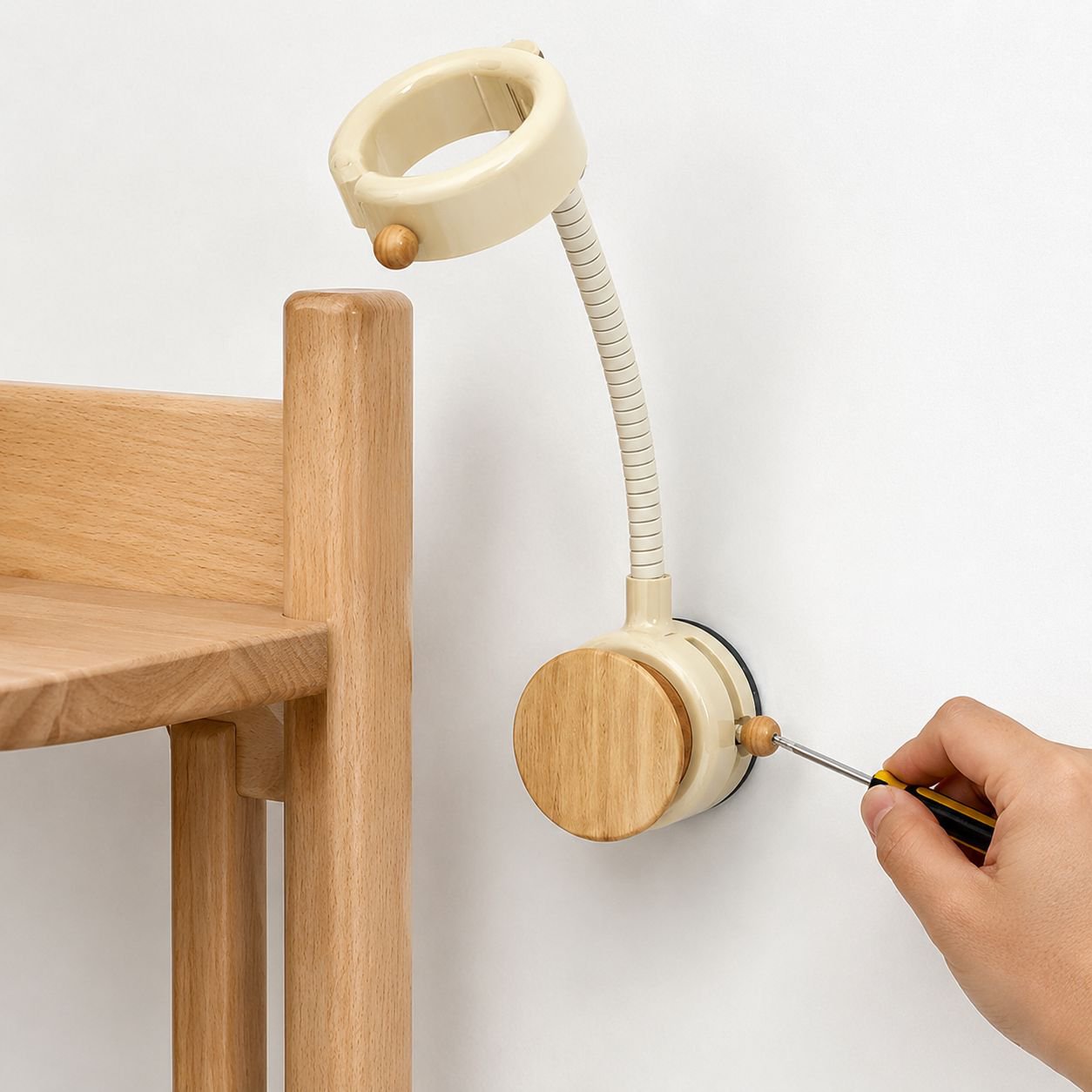 Wall-mounted rack for organizing and displaying fans
