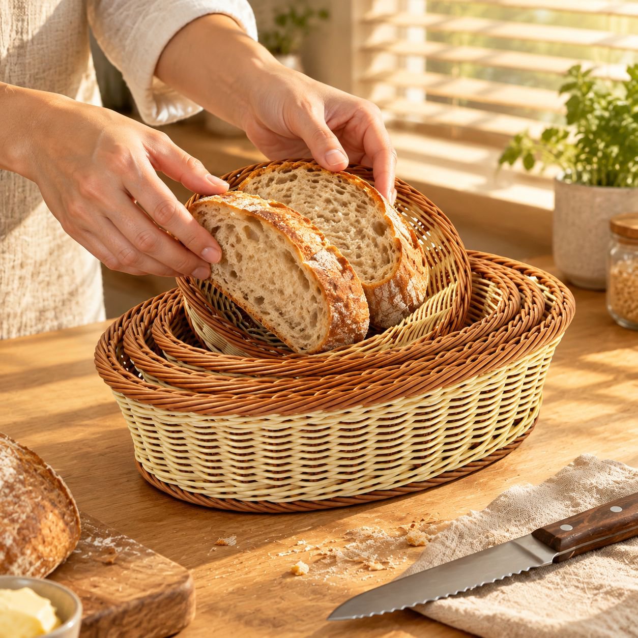 Imitation Rattan Bread Basket