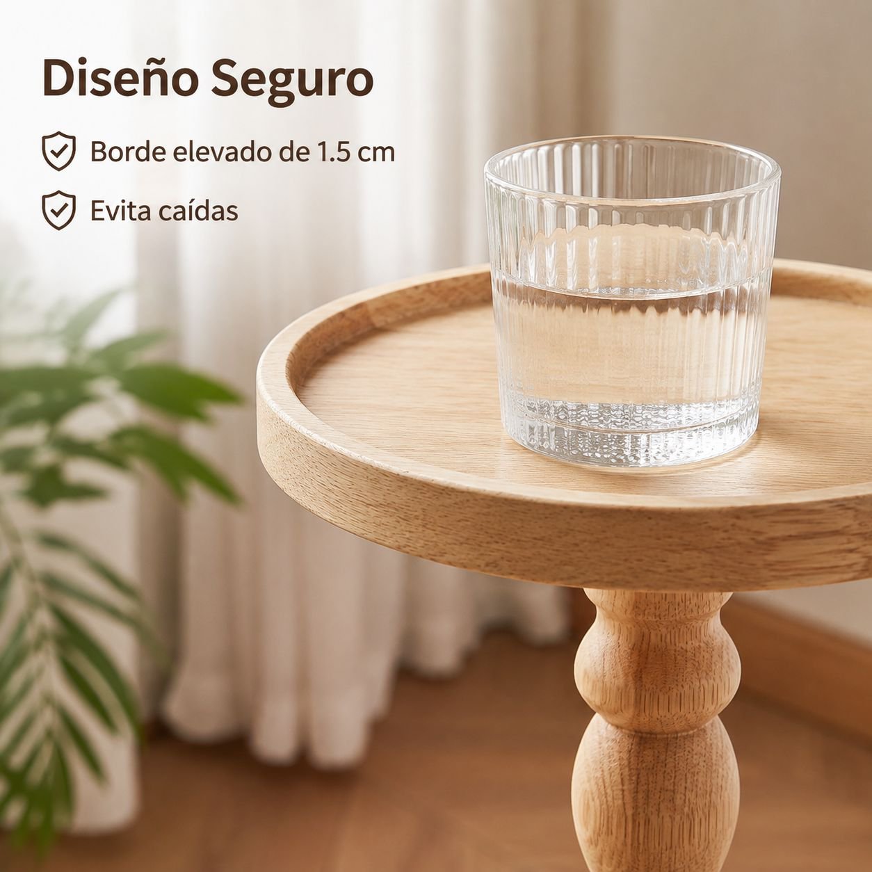 Mesa auxiliar de madera maciza de estilo retro americano