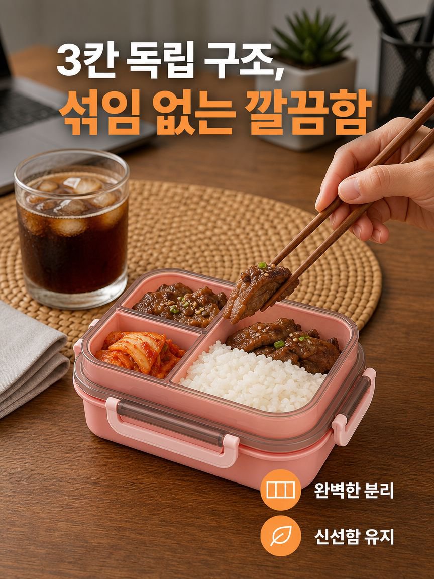 이중 밀폐형 칸막이 도시락
