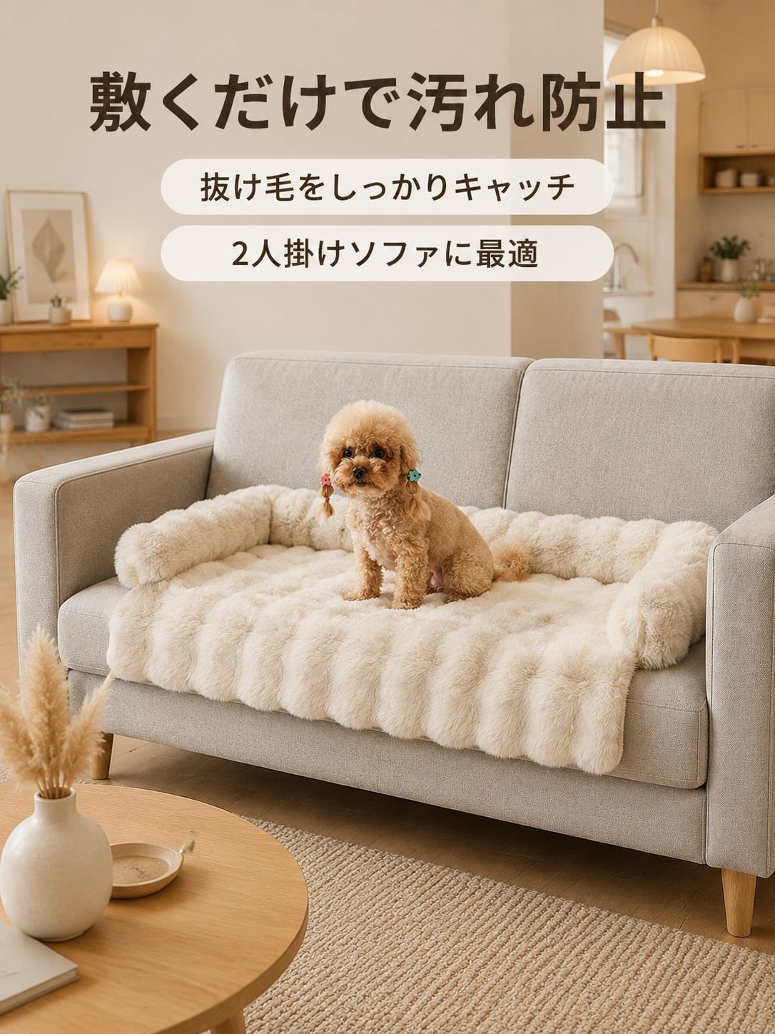 冬用厚手ラビットファー滑り止めペットマット