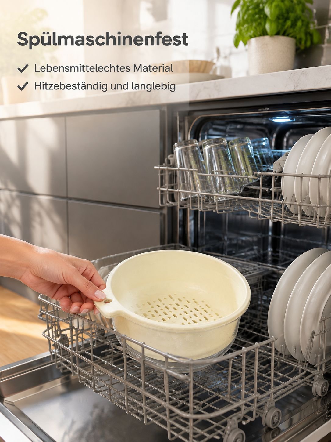 Doppelschichtiger Abtropfkorb für die Küche – Salat- und Obstschüssel